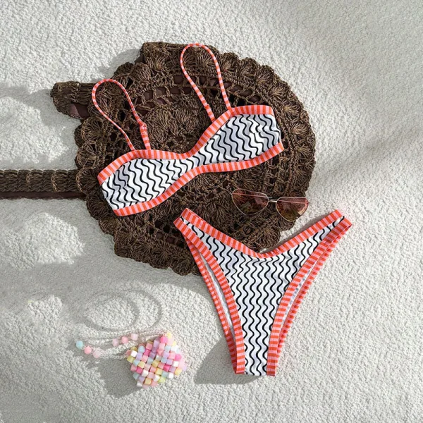 Aurelia Striped Strappy Bikini Set