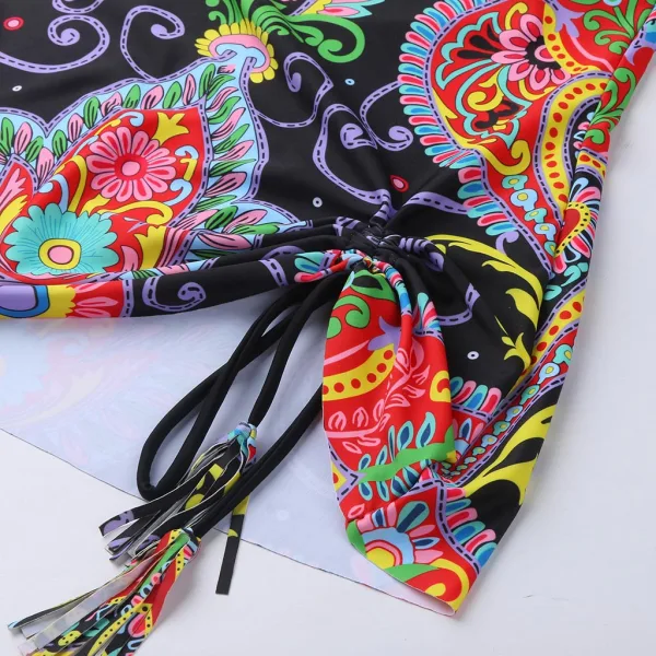 Floral Print High-Cut Bikini Set