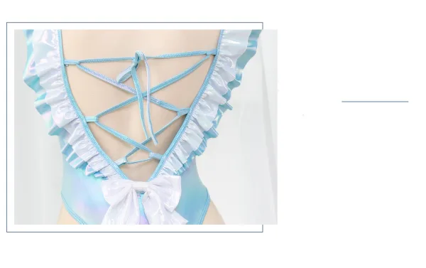 Iridescent Backless One-Piece Swimsuit