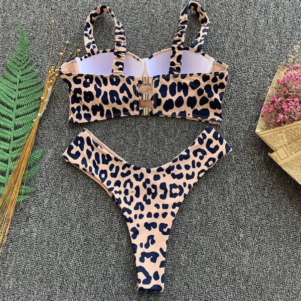 Leopard Print High-Waist Bikini Set