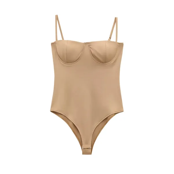 Satin Sleeveless Romper in Earth Tones