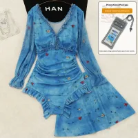 Blue Flower Waterproof Bag