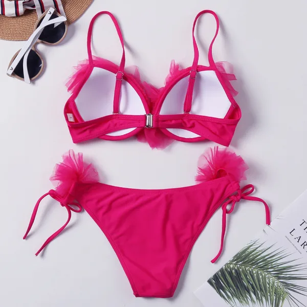 Floral Chiffon Bikini Set with Underwire Support