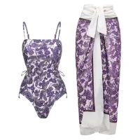 Purple Printed Suit