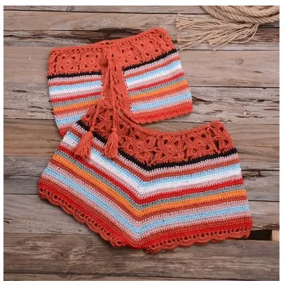 Hand-Crochet Holiday One-Piece Swimsuit