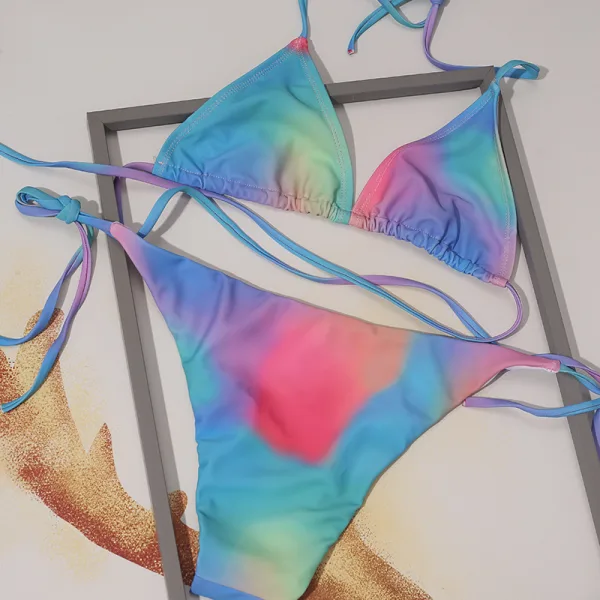 Cord Tie Triangle Bikini Set