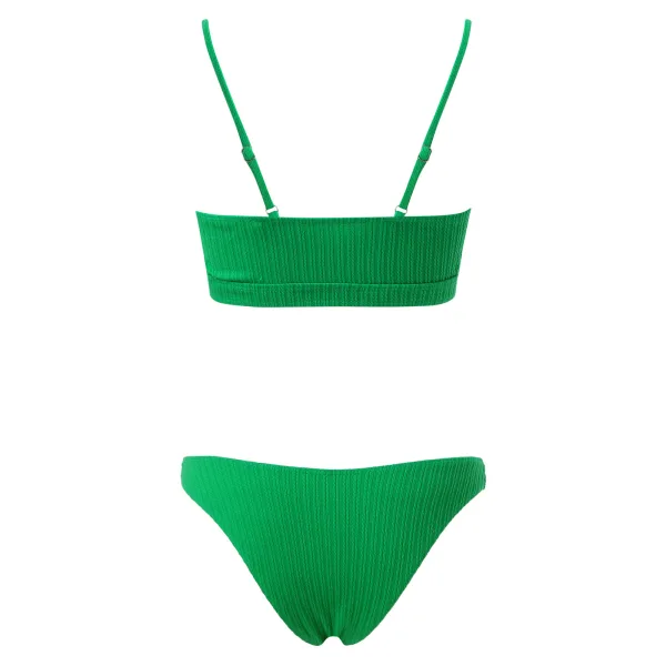 Minimalist Solid Bikini Set in Emerald Green