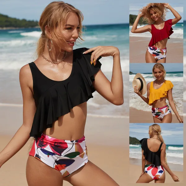 N946 One-Shoulder High-Waist Bikini Set