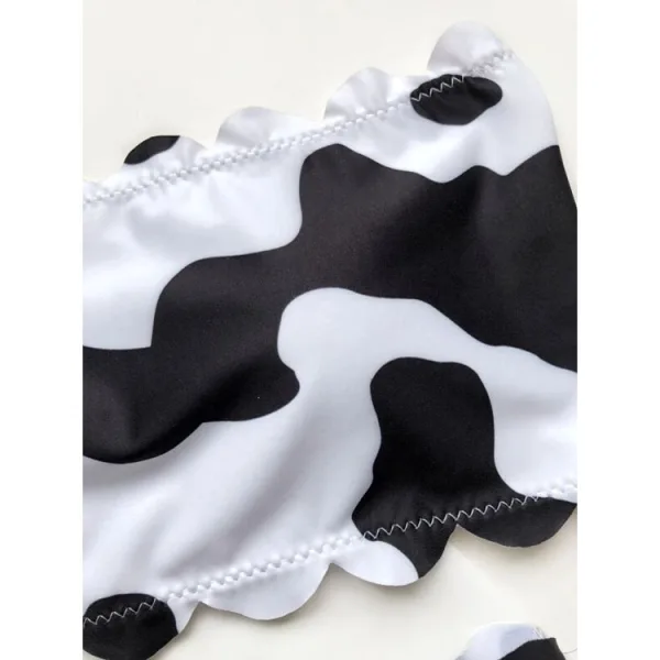 Cow Print Bandeau Bikini Set