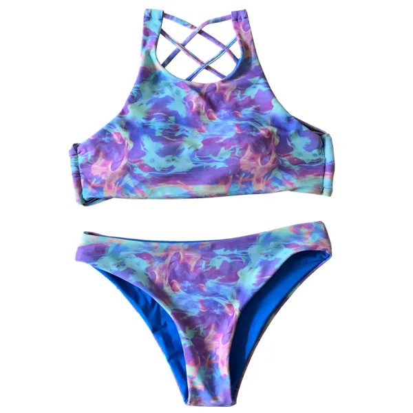Abstract Print Triangle Bikini Set