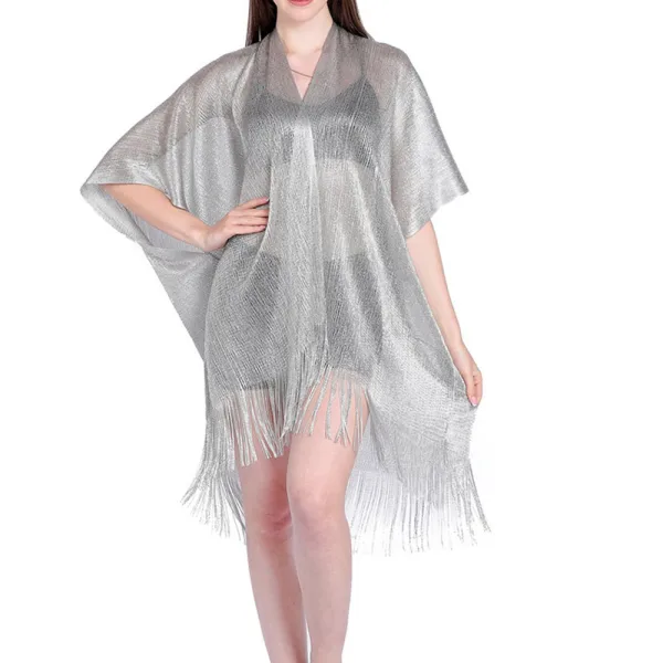 Metallic Tassel Beach Cover-Up