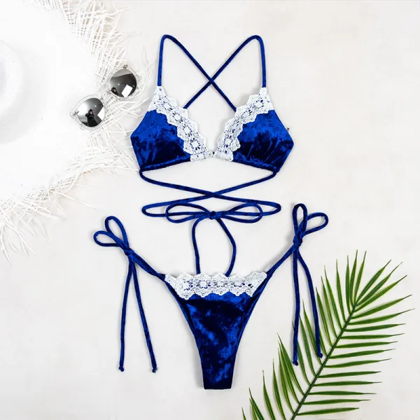 Classic Lace-Trim Bikini Set