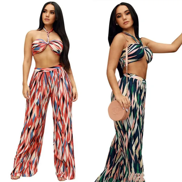 Printed Strapless Two-Piece Bikini Set
