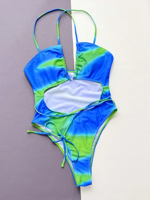 Gradient Tube Top One-Piece Swimsuit