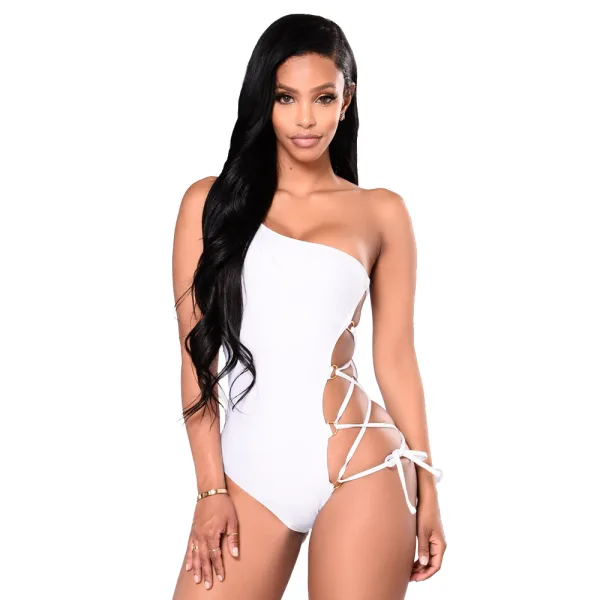 Aria One-Shoulder Bikini with Hoop Detail