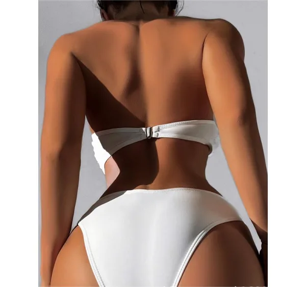 Solstice Tube Top Bikini Set in White