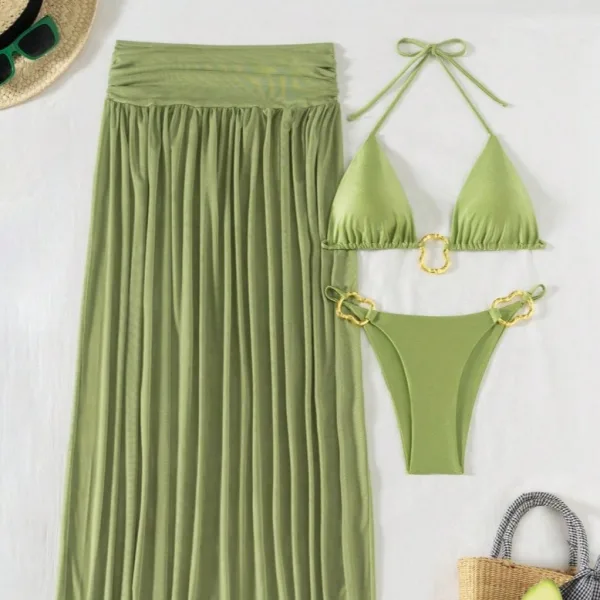 Minimalist Three-Piece Bikini Set