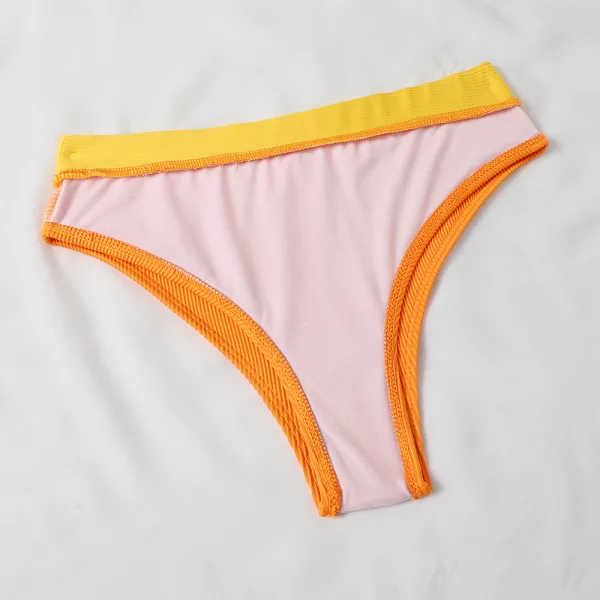 Textured Stripe Bikini Set