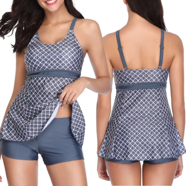 Plaid Print One-Piece Swimsuit