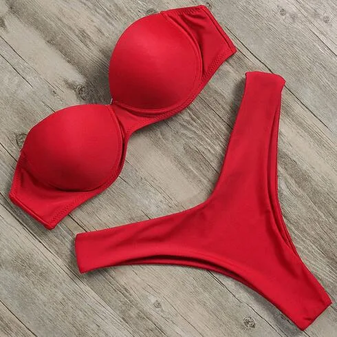 Classic Solid Two-Piece Bikini Set