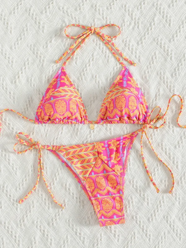 Triangle Cup Floral Bikini Set