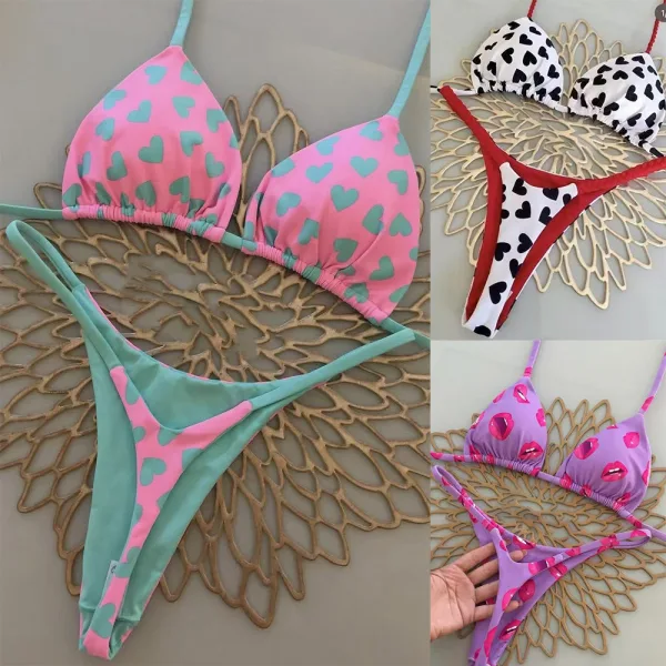 Coastal Stripe High-Waist Three-Piece Bikini Set