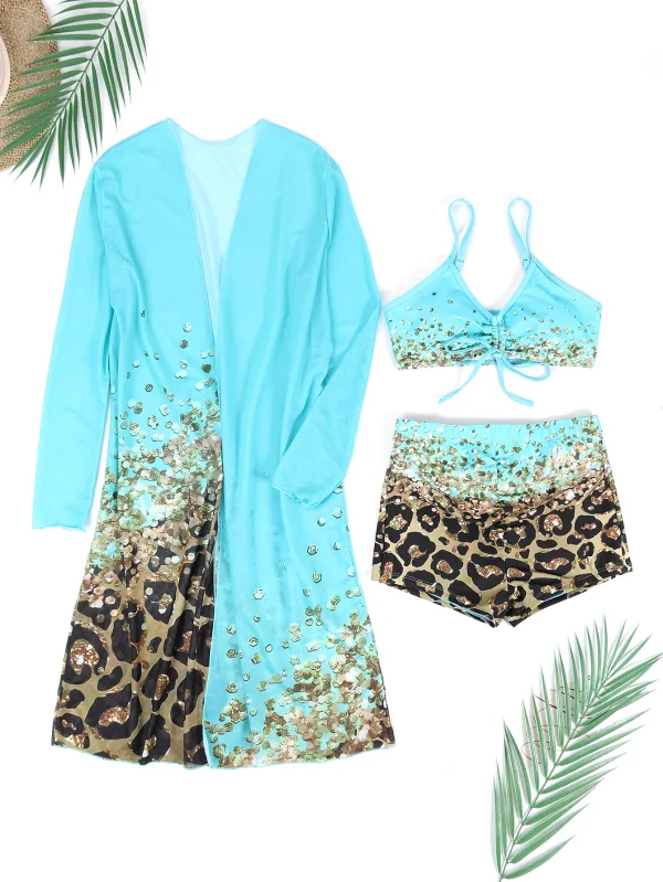 Versatile Three-Piece Bikini and Cover-Up Set