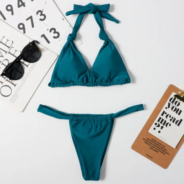 Classic Solid Two-Piece Bikini Set