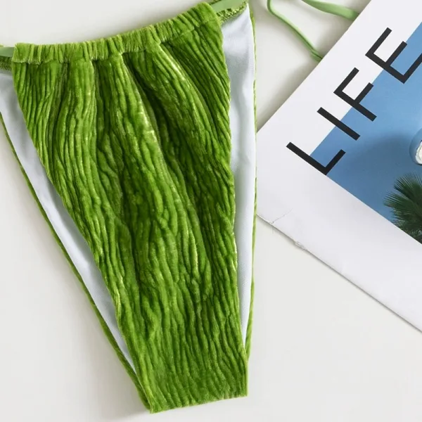Emerald Triangle Bikini with Lace-Up Detail