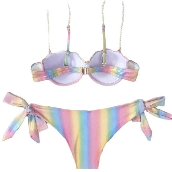 Rainbow Shell Print Bikini Set