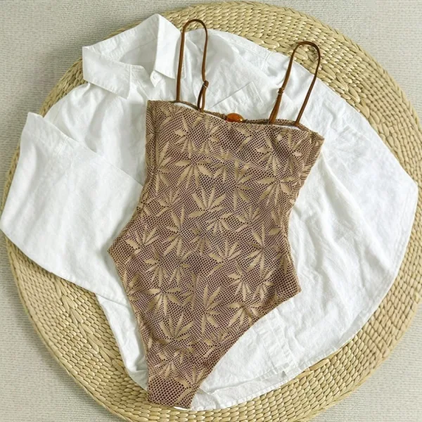 Resort-Style Strappy Backless One-Piece Swimsuit
