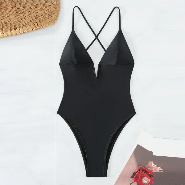 Minimalist Backless One-Piece Swimsuit