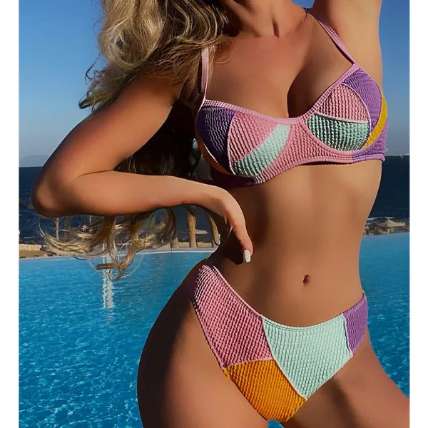 Color-Block Underwire Bikini Set