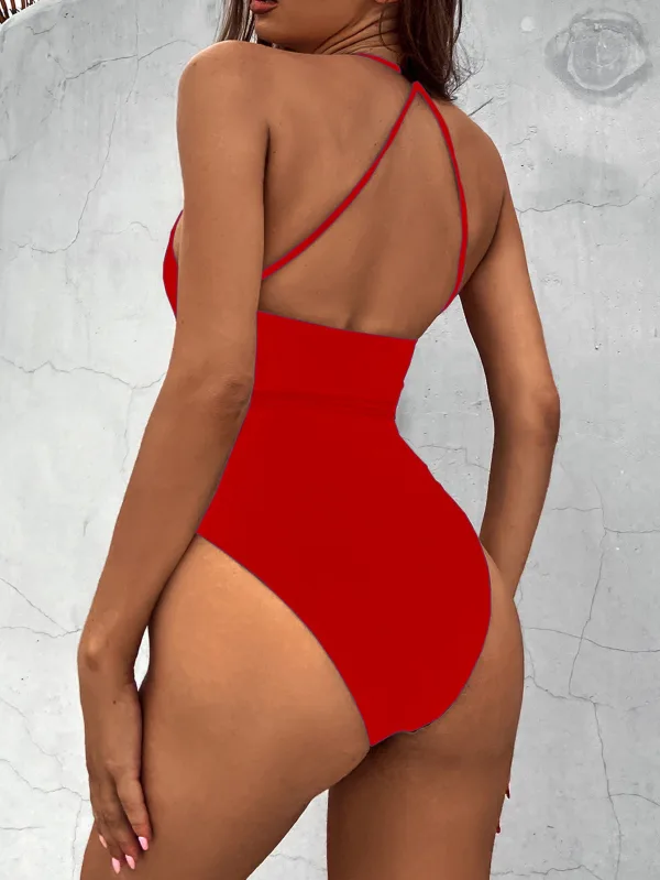 Classic Solid One-Piece Swimsuit