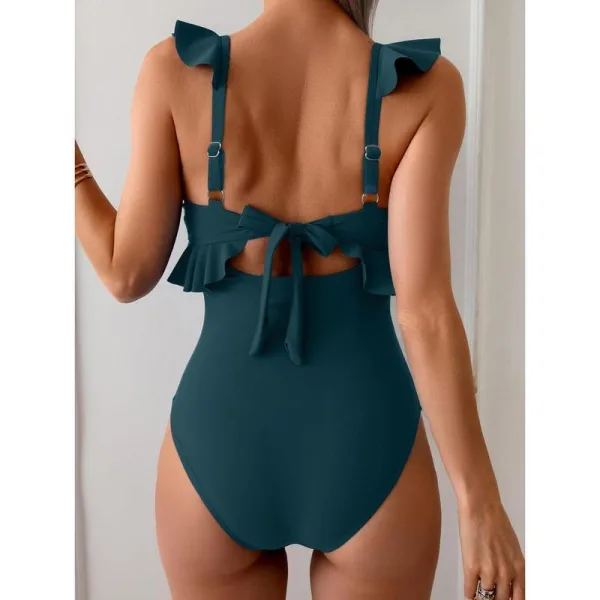 Sleeveless Printed One-Piece Swimsuit