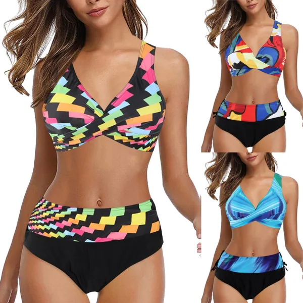 Ethnic Print Two-Piece Bikini Set