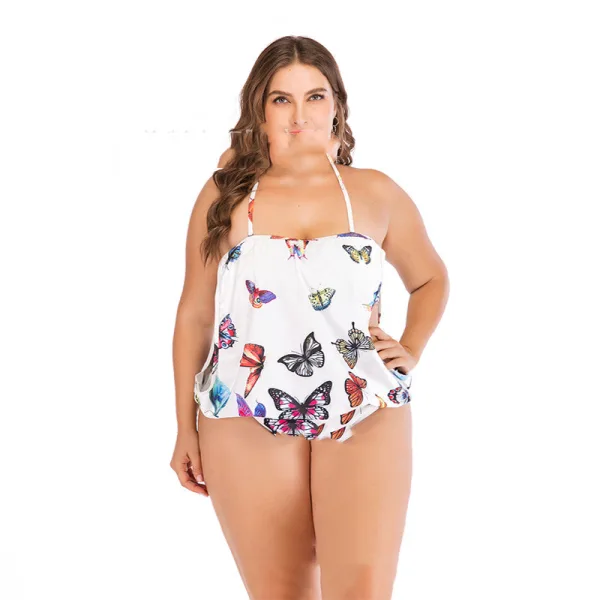 Floral Print Plus Size One-Piece Swimsuit