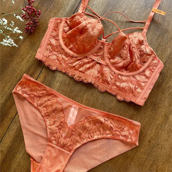 Lace Trim Bikini Set with Supportive Straps