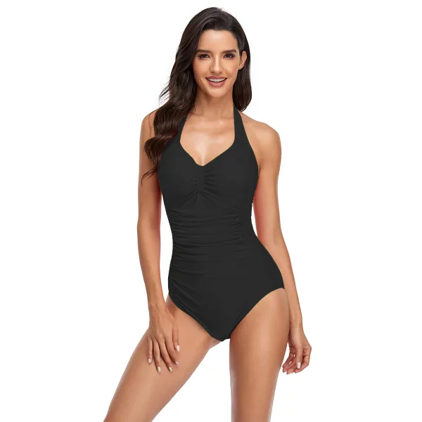 Classic Solid Colour One-Piece Swimsuit