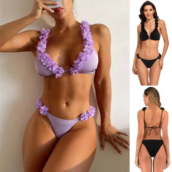 Minimalist Solid Two-Piece Bikini Set