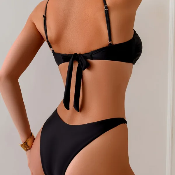 Starfish Lace-Up Halter Bikini Set