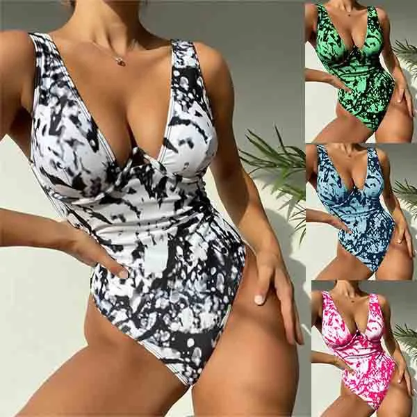 Tie-Dye Print One-Piece Swimsuit