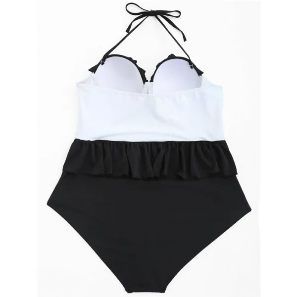 Monochrome Contrast One-Piece Swimsuit