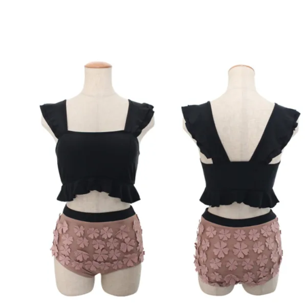High-Waist One-Piece Swimsuit in Pink