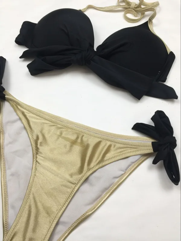 Cross-Body Bikini Set in Solid Tones