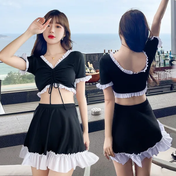 Short Sleeve Skirted Bikini Set