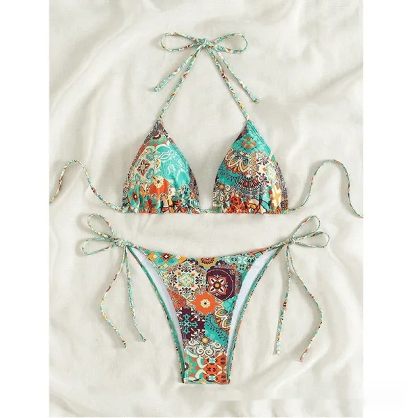 Minimalist Print Two-Piece Bikini Set