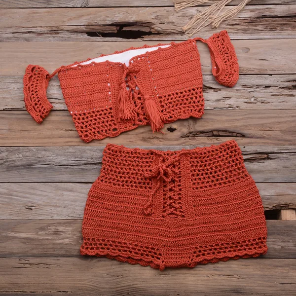 Bohemian Crochet Knit Bikini Set