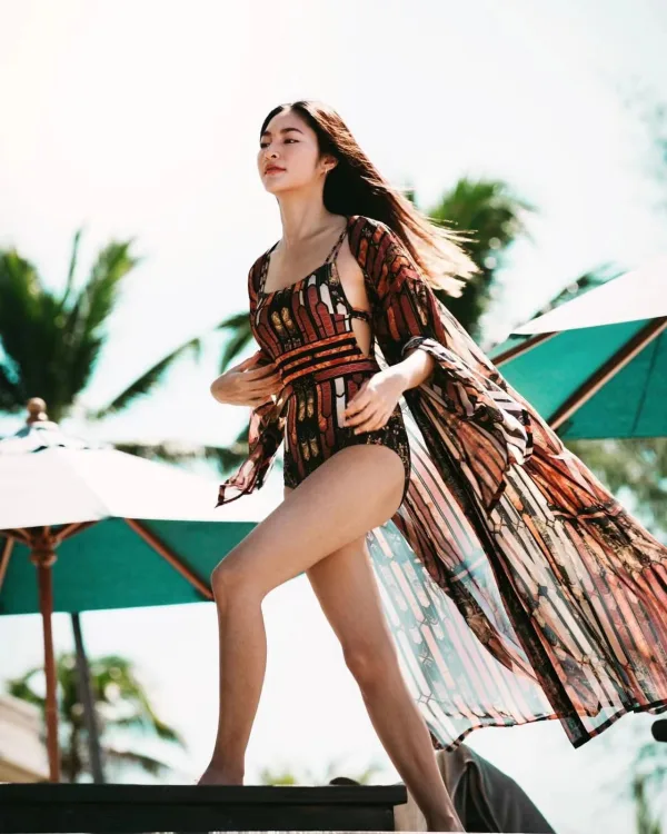 Floral Lace-Up One-Piece Swimsuit
