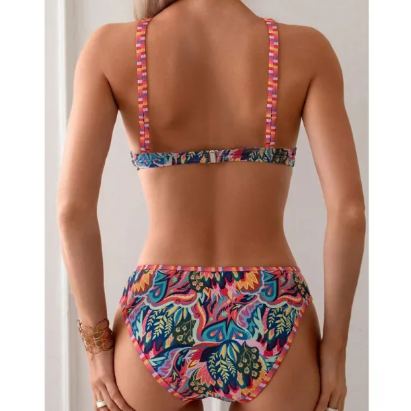 Printed Halter Bikini Set